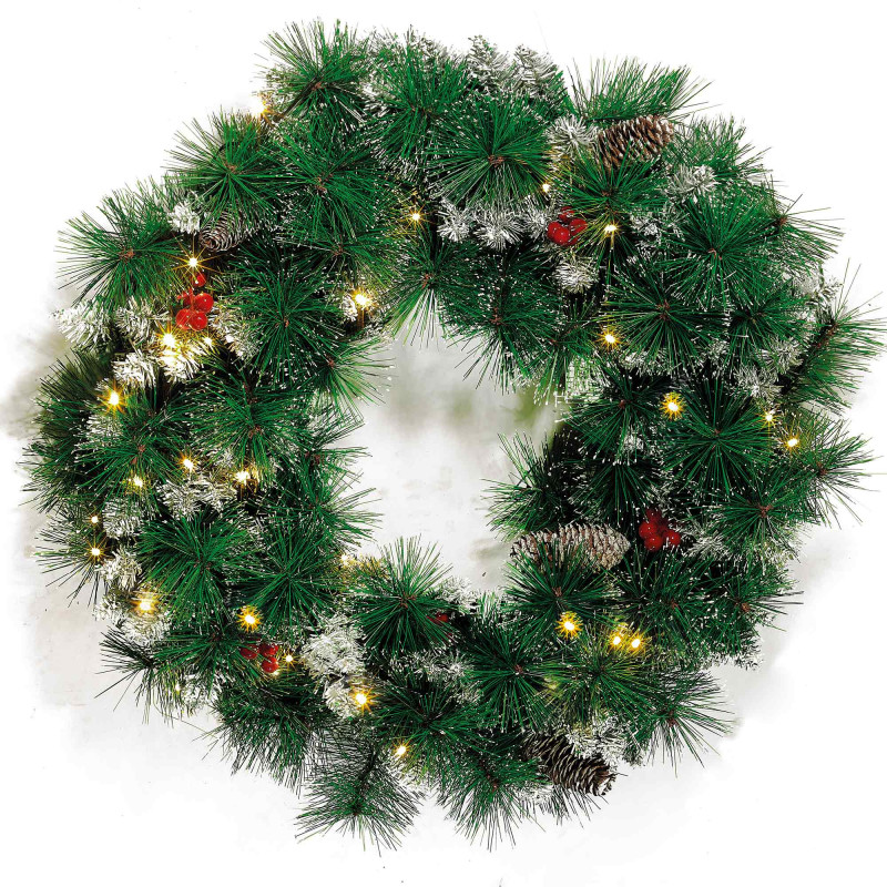 Couronne de noël lumineuse