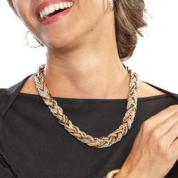 Collier perles tressées