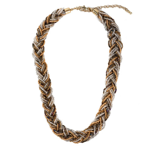 Collier perles tressées