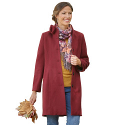 Manteau fleur grenat