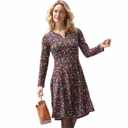 Robe imprimé fleuri extensible infroissable