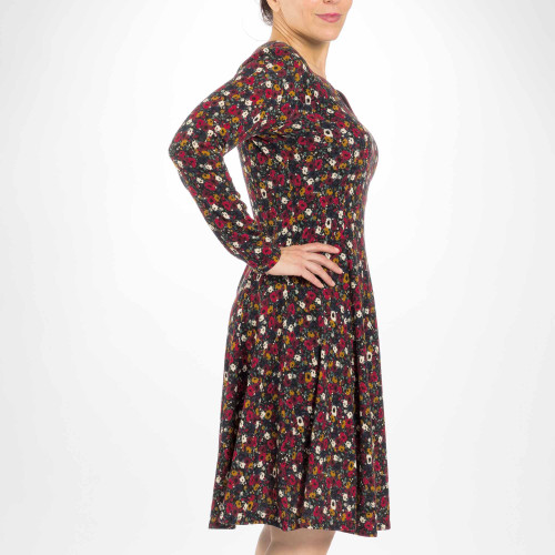 Robe imprimé fleuri extensible infroissable