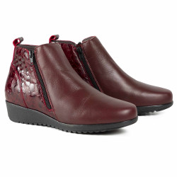 Bottines «croco» double zip