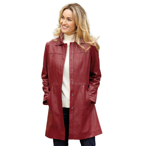 Veste ¾ amincissante en cuir