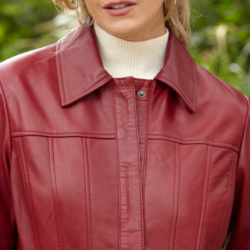 Veste ¾ amincissante en cuir