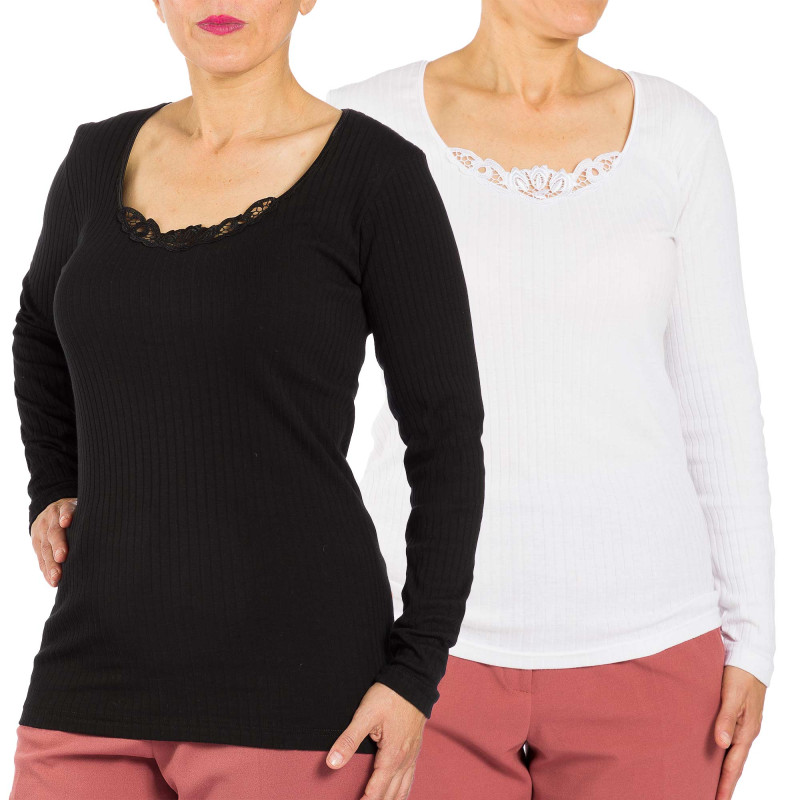 Tee-shirts côtelés «thermiques» - les 2