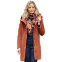 Manteau érable à capuche longueur mi-long
