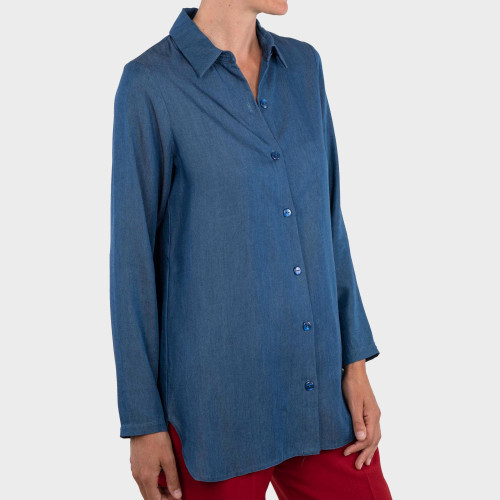 Surchemise infroissable bleu denim