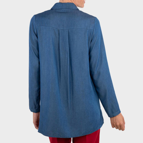 Surchemise infroissable bleu denim