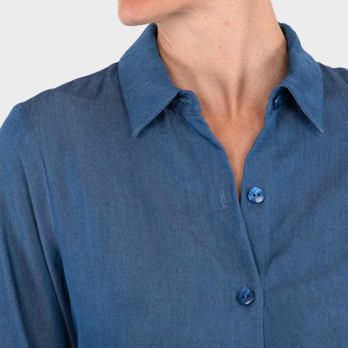 Surchemise infroissable bleu denim