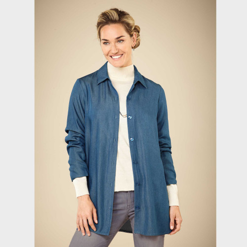 Surchemise infroissable bleu denim