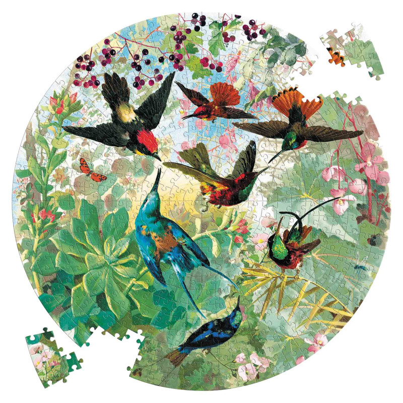 Puzzle rond 500 pièces Colibris