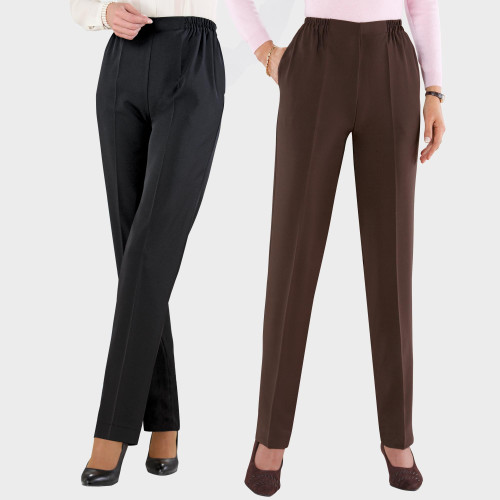 Pantalon extensible infroissable - le lot de 2