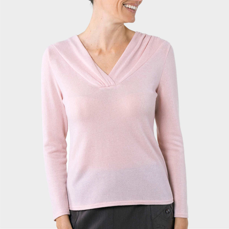 Pull encolure drapée