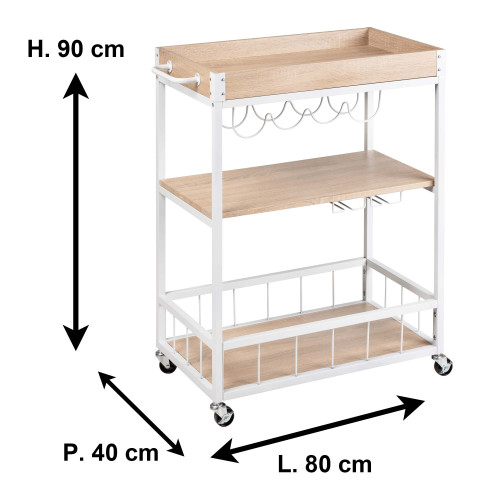 Desserte de cuisine roulante