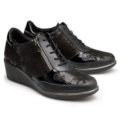 Baskets zippées cuir verni