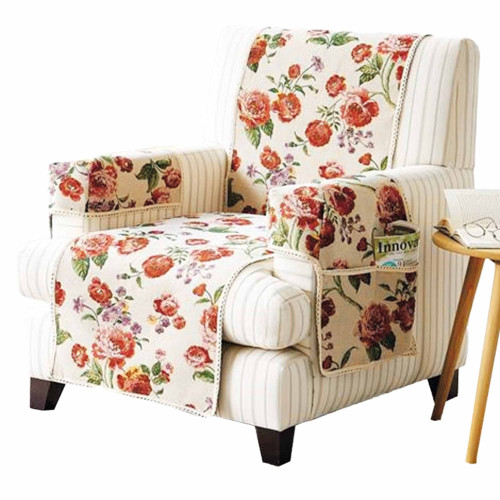 Protège-fauteuil fleuri (175 x 48 cm)
