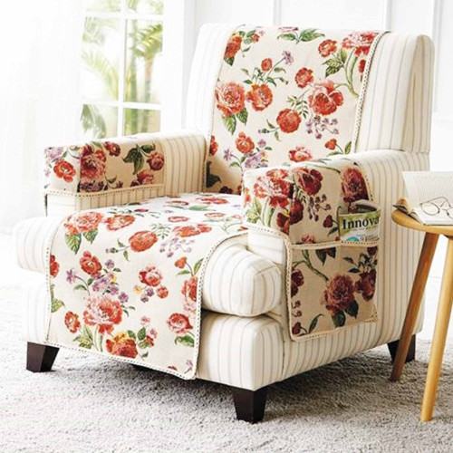 Protège-fauteuil fleuri (175 x 48 cm)