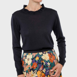 Pull col volanté