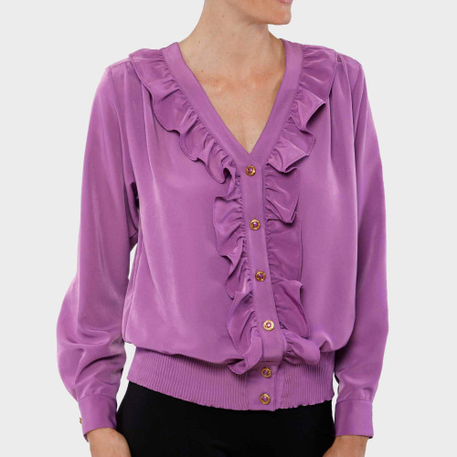 Chemisier blousant volanté