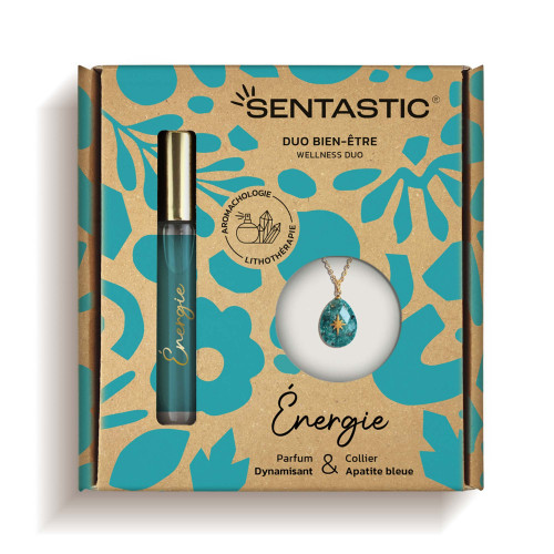 Coffret Duo Énergie collier et parfum - lithothérapie et aromachologie