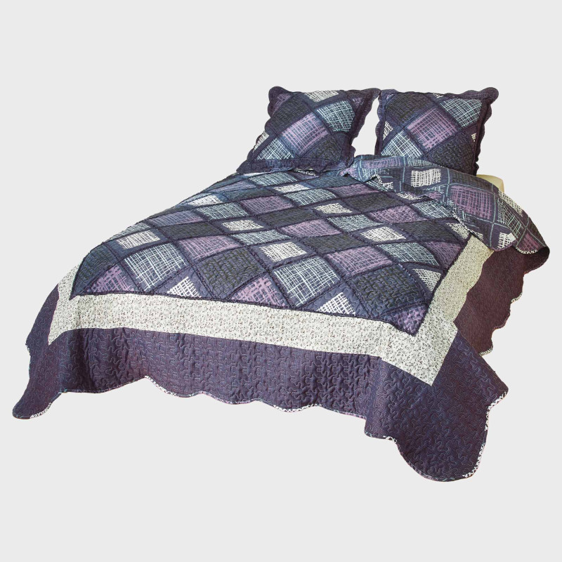 Couvre-lit patchwork + 2 Taies offertes