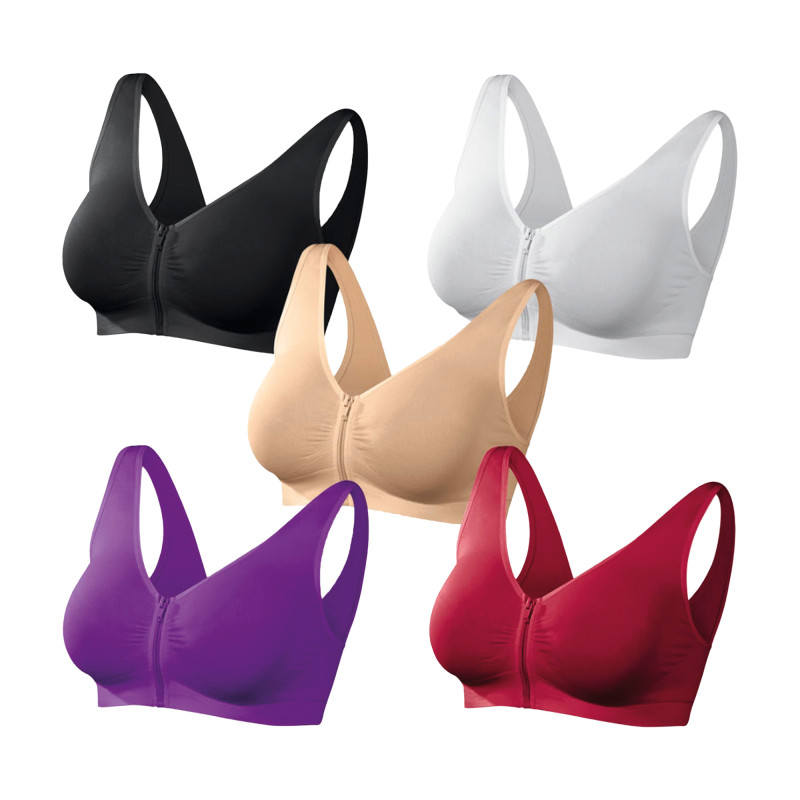 Brassières zippées microfibre - les 5