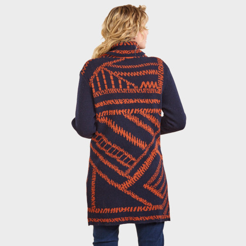 Manteau-cardigan jacquard
