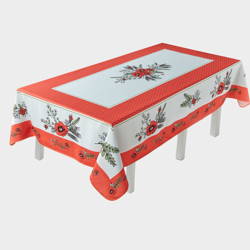 Nappe Coquelicots rectangulaire (150 x 240 cm)
