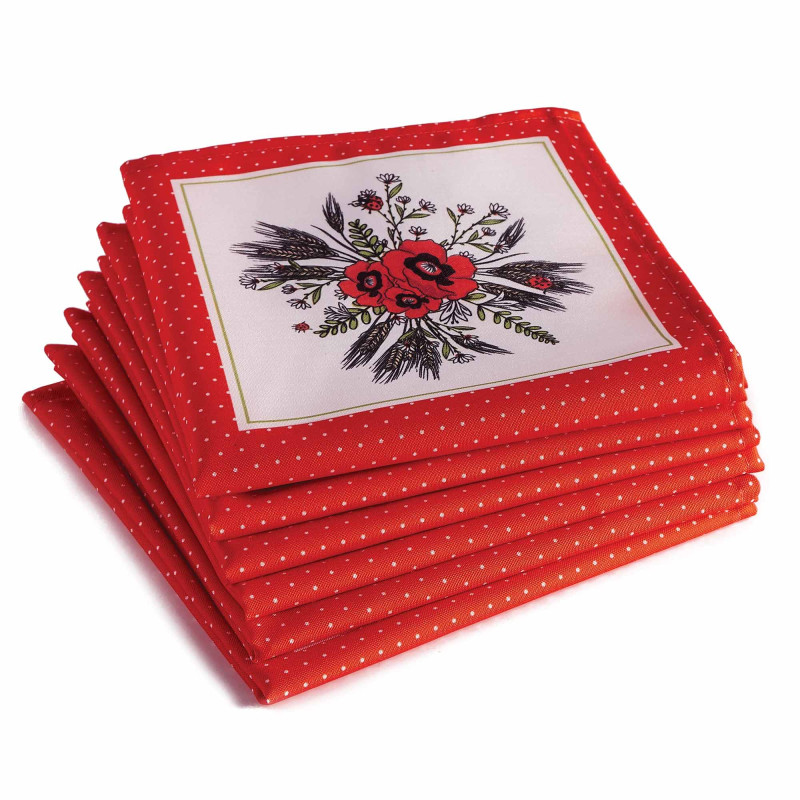 Serviettes Coquelicots (40 x 40 cm) - les 6