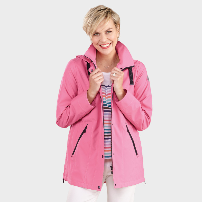 Parka imperméable rose