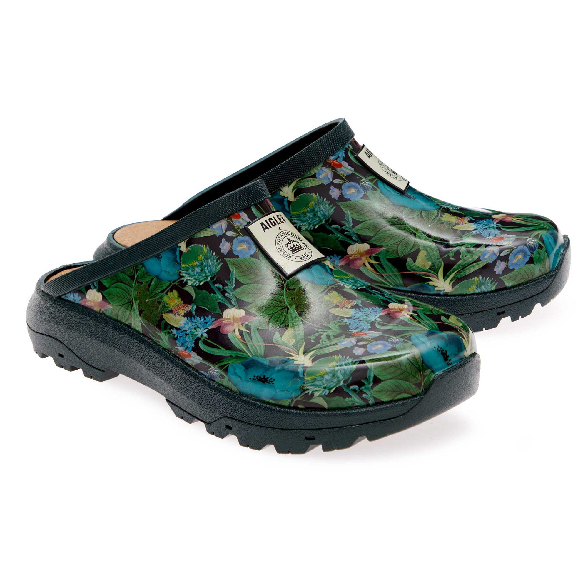 Sabots Femmes Noir Floral Hibiscus 2