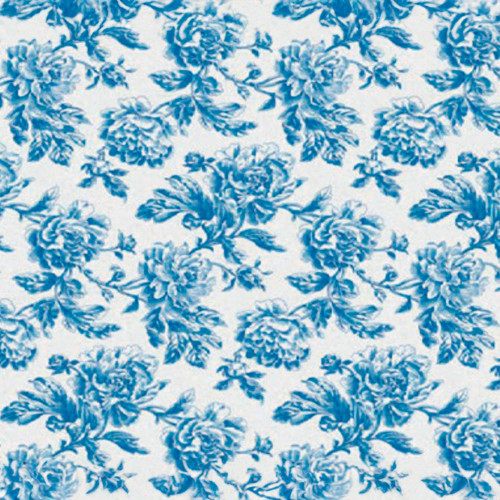 Toile cirée Fleurs bleues ronde