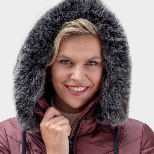 Doudoune mi-longue Grenat