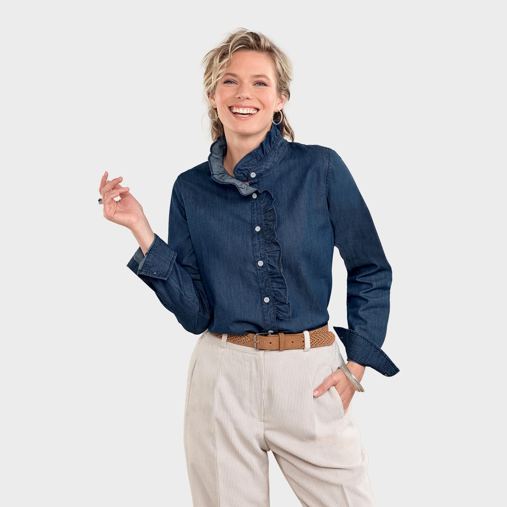 Chemisier denim volante