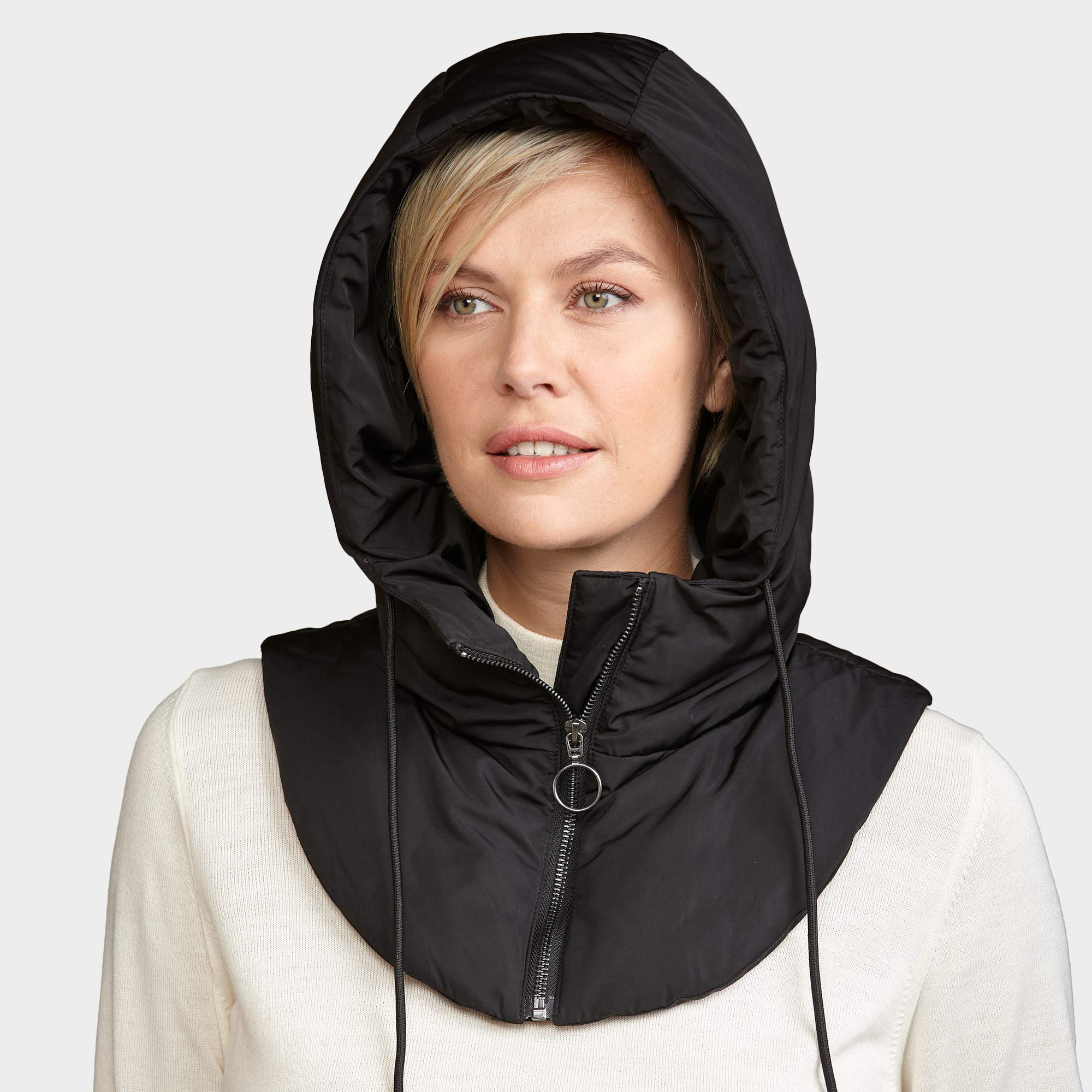 Capuche équine Matelassée Noire, Taille M/L, Attaches Crochet Et Boucle