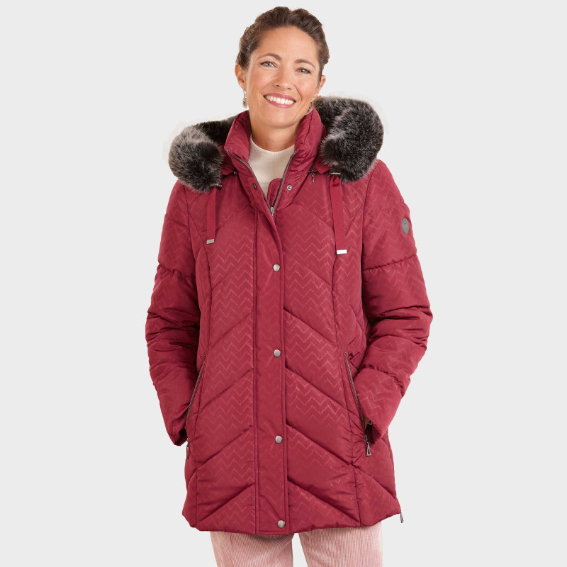 Doudoune mi-longue Grenat