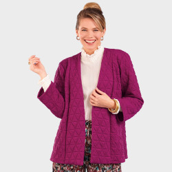 Veste effet matelassé prune