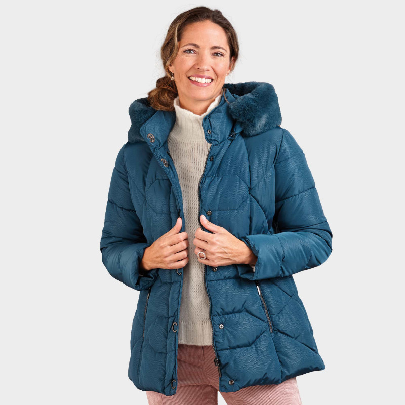 Doudoune ouatinée bleu canard