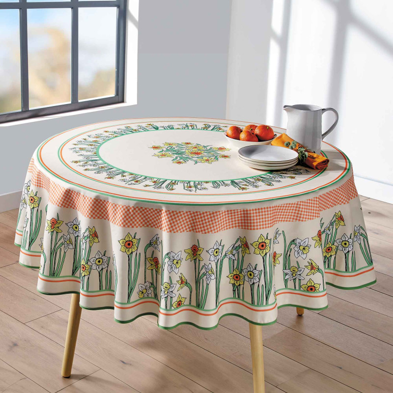 Nappe antitache jonquilles ronde