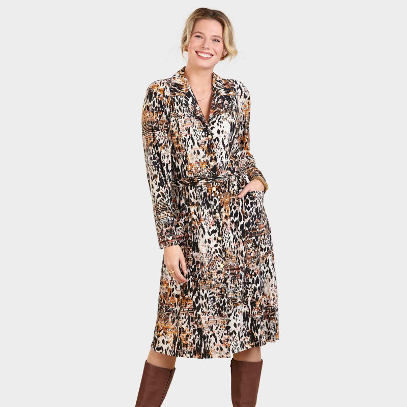 Robe maille léopard