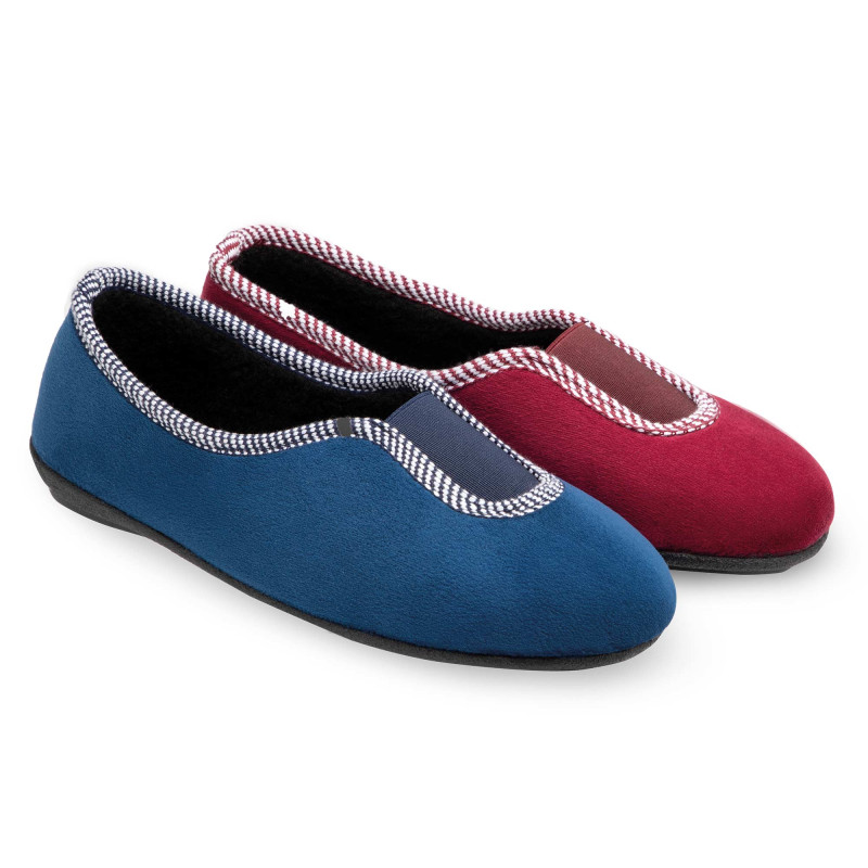 Chaussons-ballerines velours - Les 2 paires