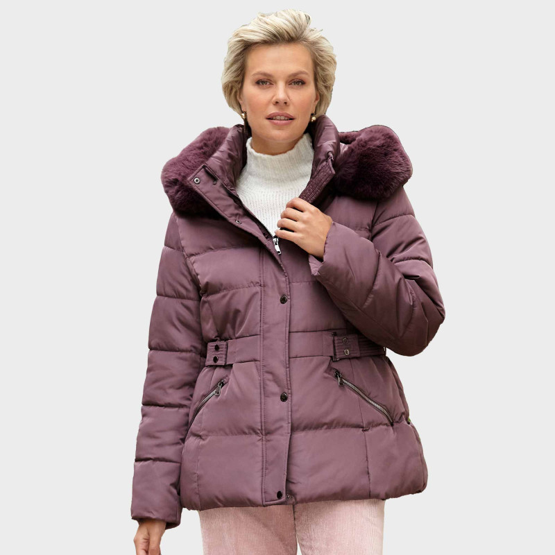 Doudoune ceinturée Violine