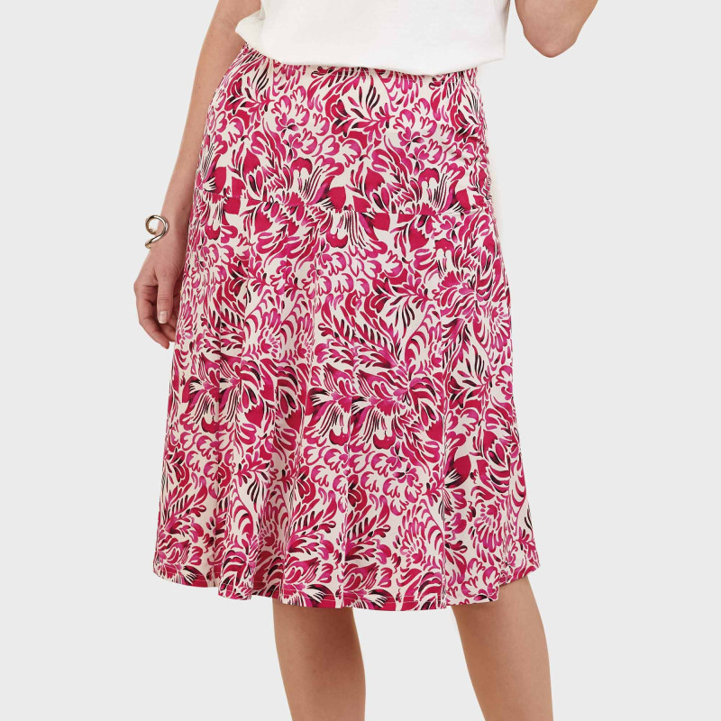 Jupe à panneaux fuchsia