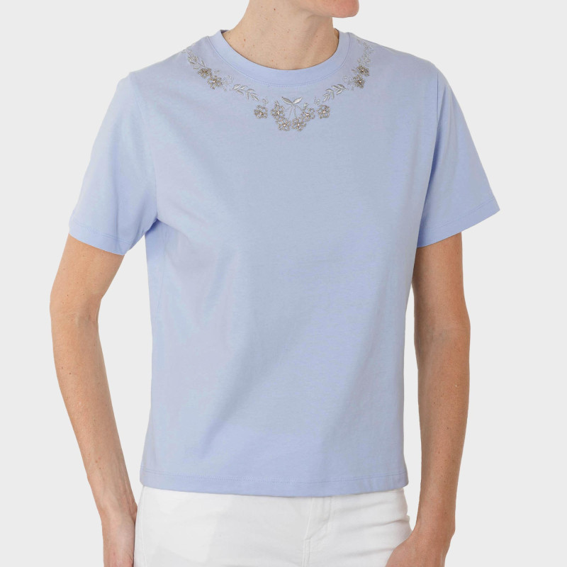 Tee-shirt broderies et strass