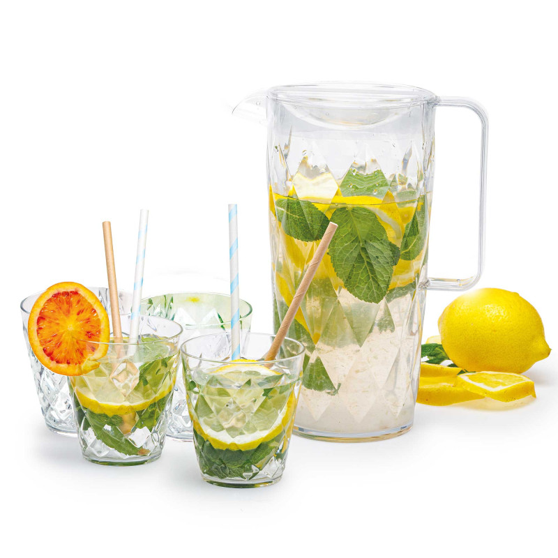 Pichet et 4 verres incassables