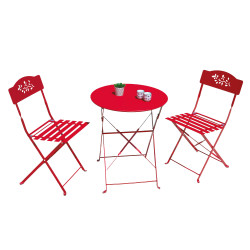 Table + 2 chaises pliantes...