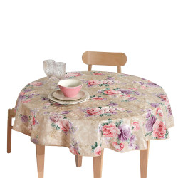 Toile cirée Roseraie ronde