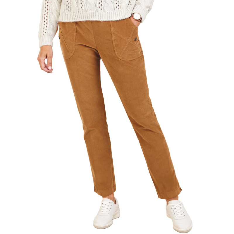 Pantalon velours "ventre plat"