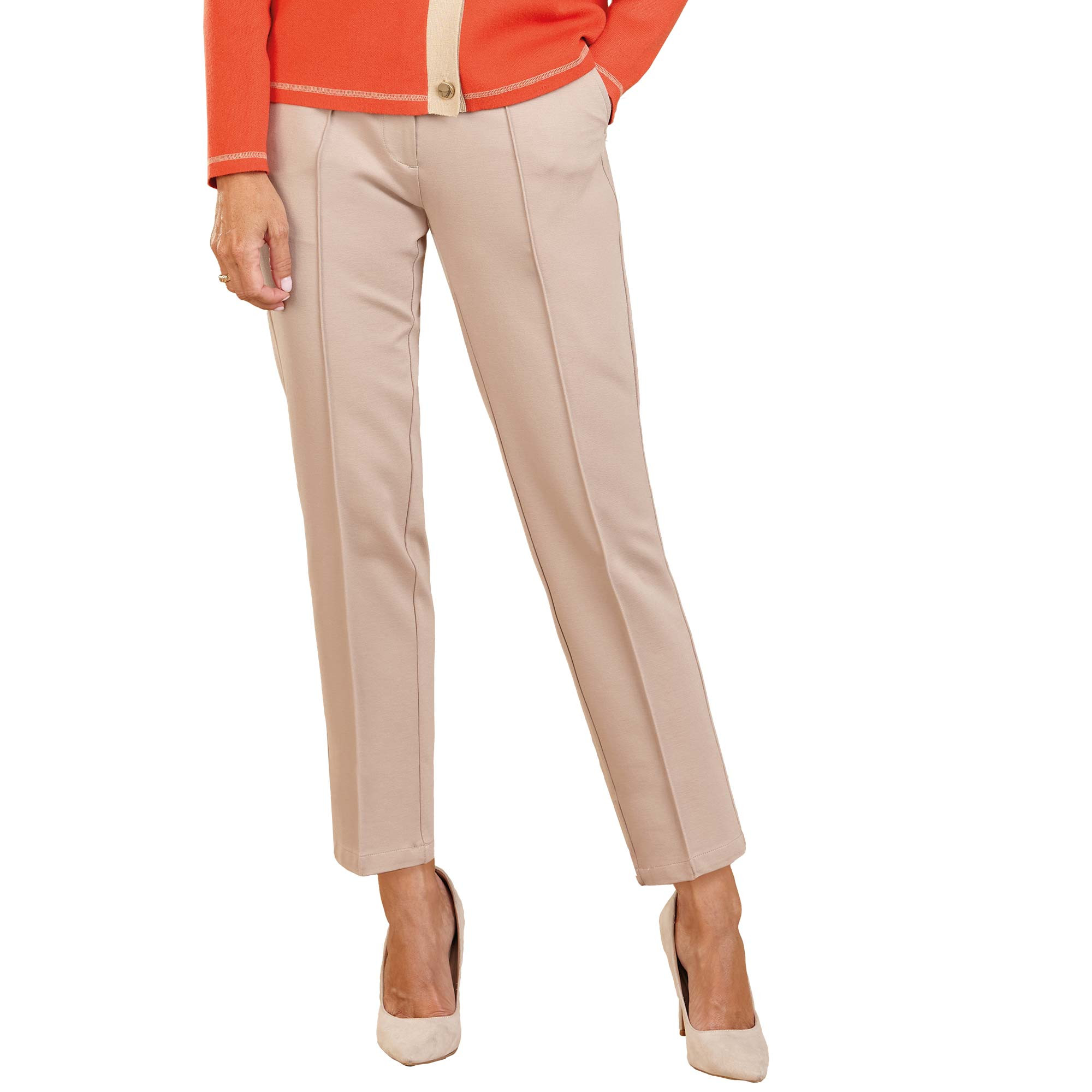 Pantalon Femme Stradivarius Marron Taille 36, Chic Et Confort, Sans étiquettes